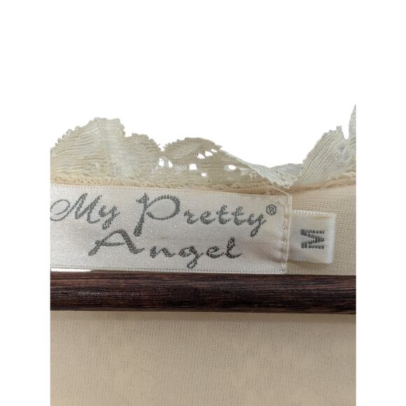 Pretty Angel Doily & Lace Knit Victorian Fairycore Top Size M - Picture 3 of 8